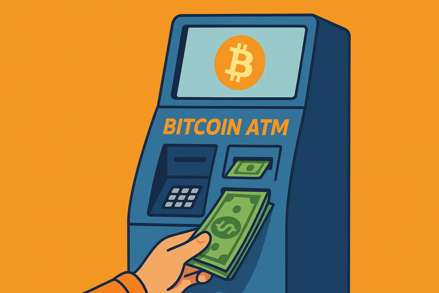 A bitcoin ATM kiosk