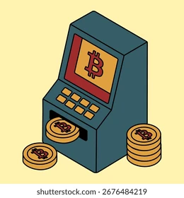Cryptocurrency ATM machine with coins